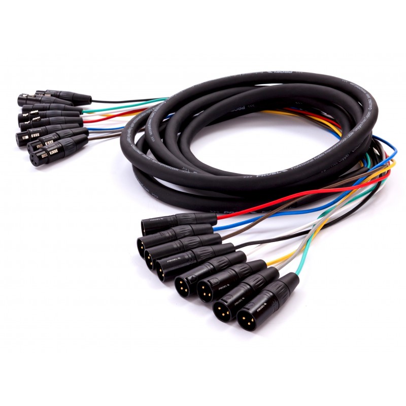 PROEL STAGE CHLP430LU4 CHALLENGE Series kabel multicore 8x XLRm-XLRf 3pin, dł. 4m